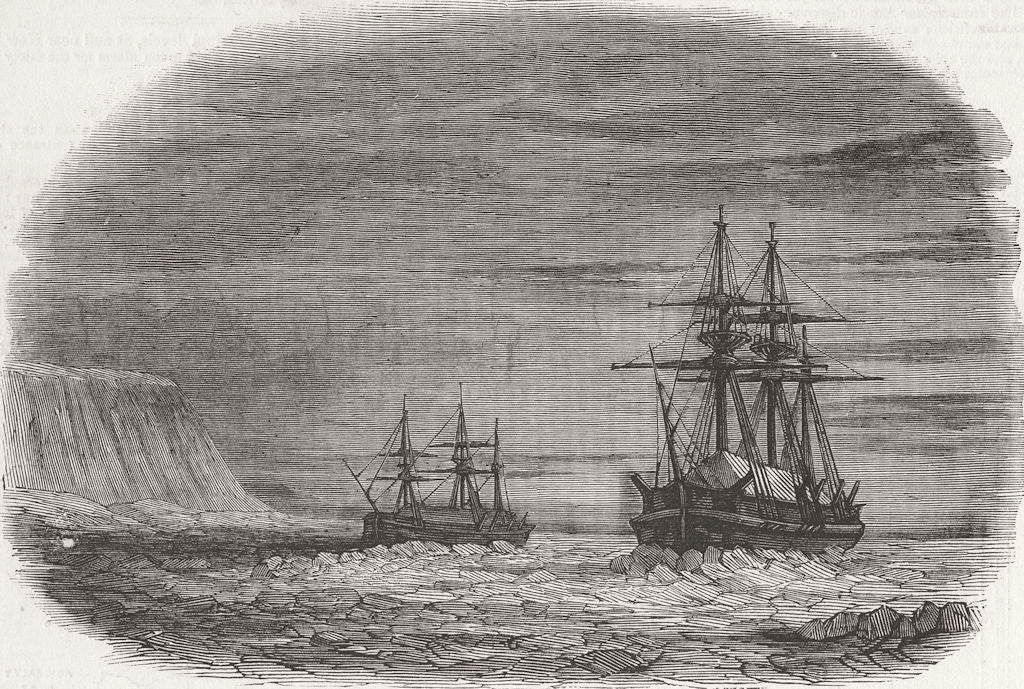 ARCTIC. Expedition housed, for winter 1849 old antique vintage print picture